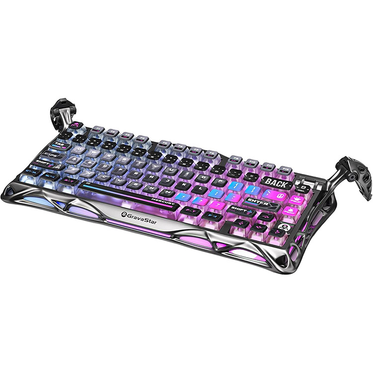خرید کیبورد GravaStar Mercury K1 Pro - بی‌سیم - سوییچ مکانیکی خطی با قابلیت تعویض سریع - سیاه کهکشانی